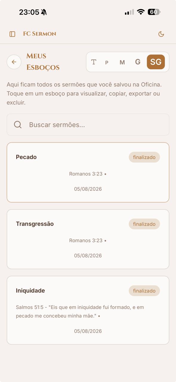 Biblioteca Meus Esboços com mensagens finalizadas